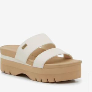 Reef Banded Horizon Platform Slide Sandal- Vintage Sand